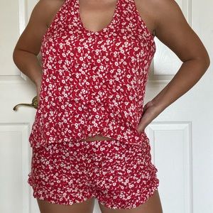 Floral top and short set